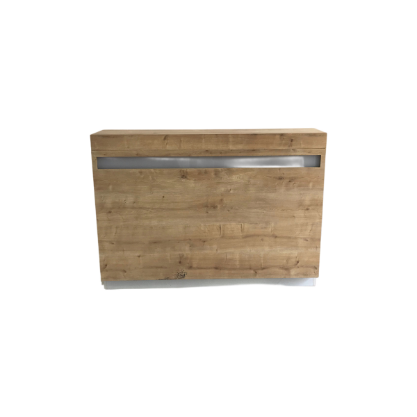 Işıklı Pleksili Safir Meşe Karşılama Desk 110x150x33