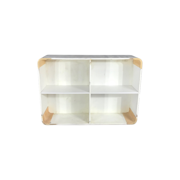 Beyaz Ahşap Radüslü Raflı Desk 105x150x45 - Görsel 4