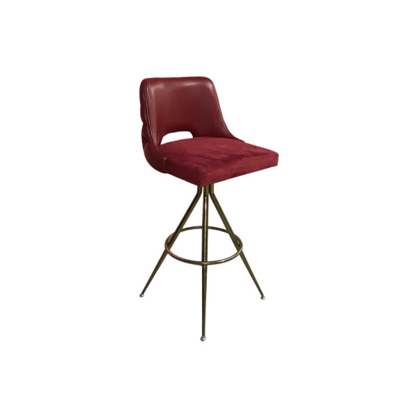 Krom Ayaklı Kırmızı Modern Bar Sandalyesi 110x50x45