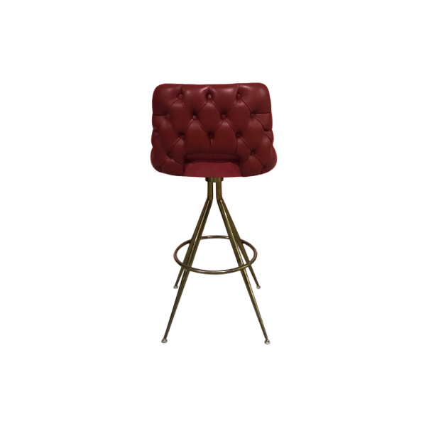 Krom Ayaklı Kırmızı Modern Bar Sandalyesi 110x50x45 - Görsel 4